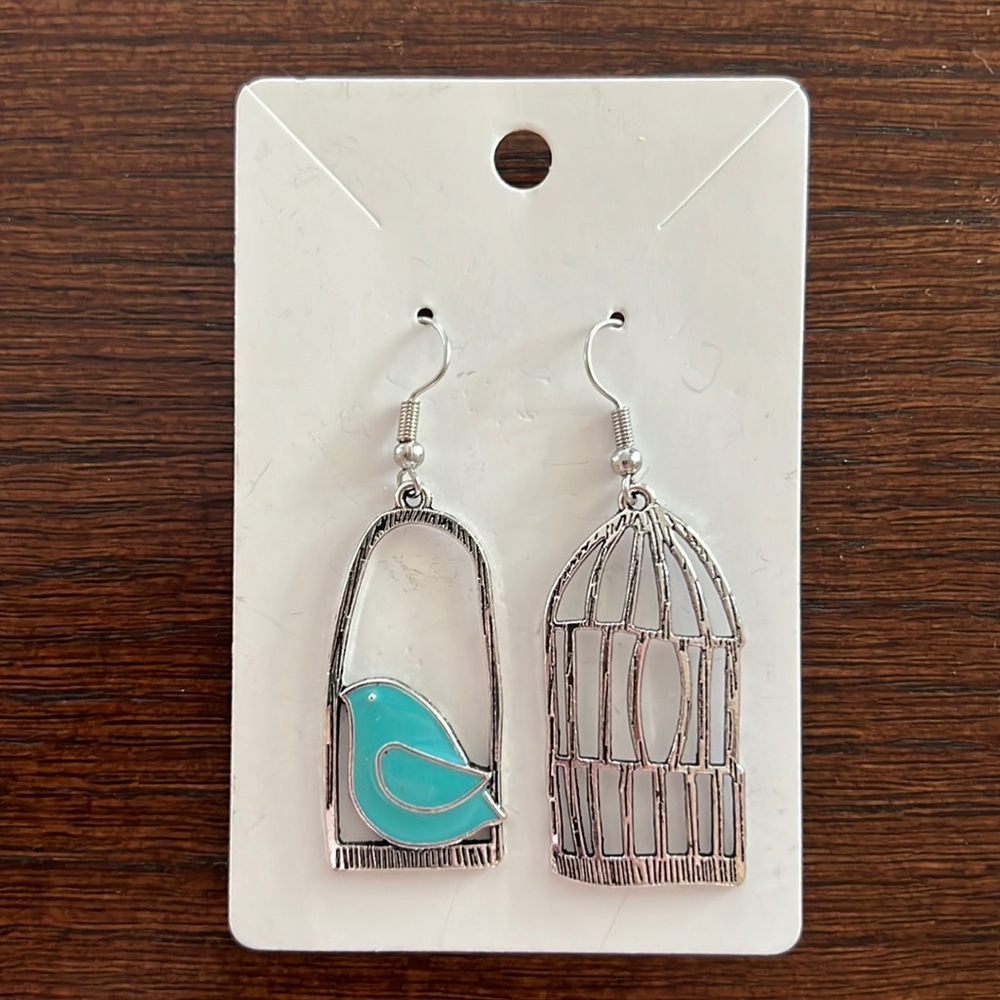 Bird in a Cage Drop Earrings
